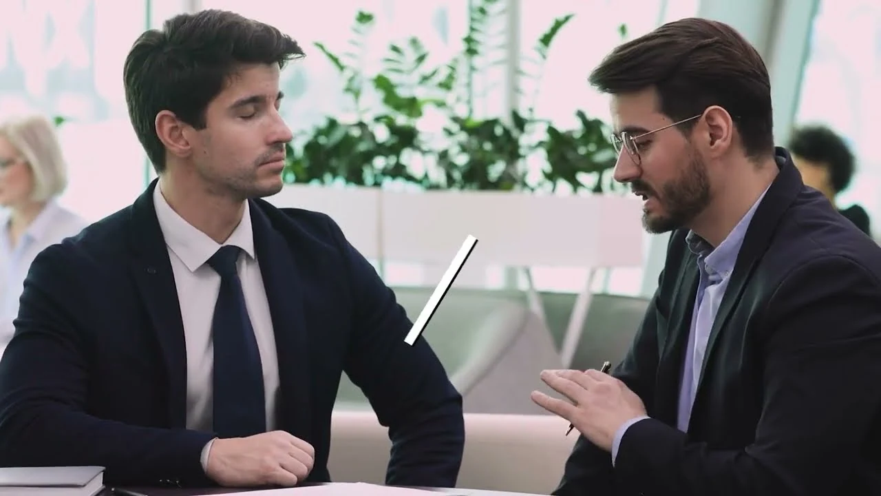 Conversación entre profesionales incluida en el vídeo sobre ayudar al cliente a decidir