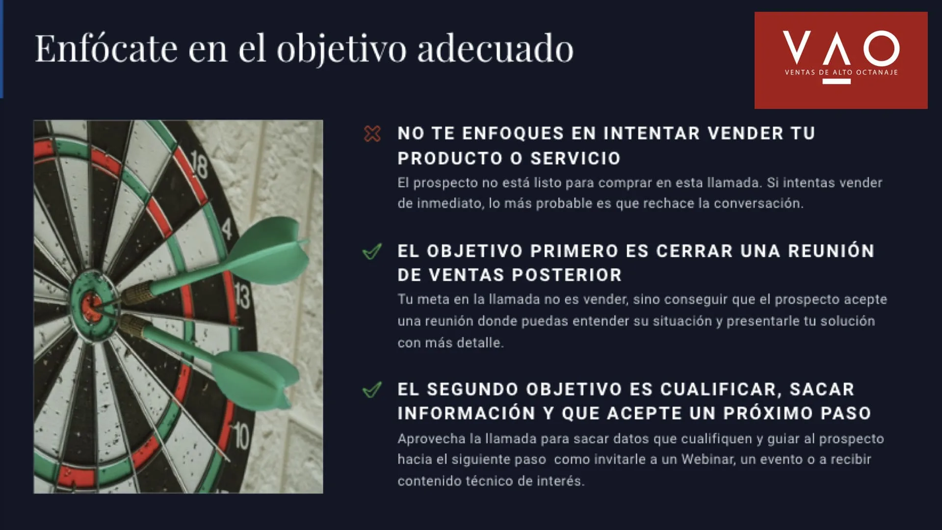 Enfócate en el objetivo adecuado